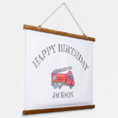 ミニマモダンリストのファイアマン誕生日パーティー 吊り下げ型タペストリー (傾斜あり)