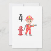 ミニマモダンリストのファイアマン誕生日パーティー 招待状 (裏面)