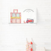 ミニマモダンリストのファイアマン誕生日パーティー 横断幕 (インサイチュ)