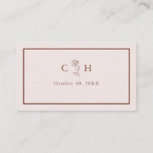 ミニマモダンリストのフローラ結婚スケッチ プレイスカード (裏面)