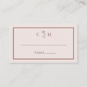 ミニマモダンリストのフローラ結婚スケッチ プレイスカード (正面)