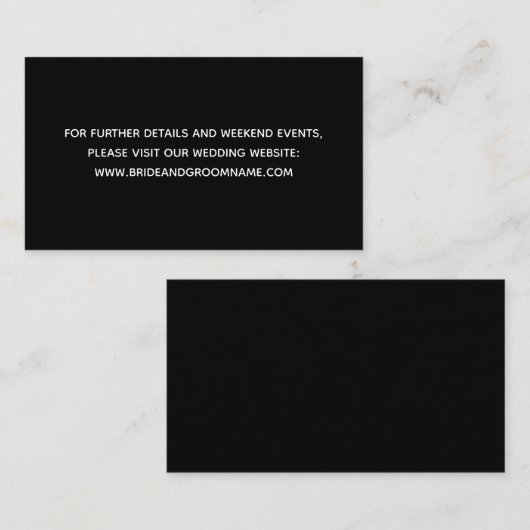 ミニマモダンリストのブはっきりしたロ結婚ックのウェブサイト エンクロージャーカード (正面/裏面)