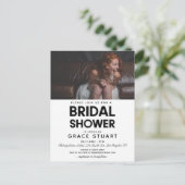 ミニマモダンリストのブライダルシャワー写真の招待 ポストカード (スタンド正面)
