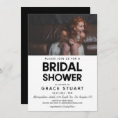 ミニマモダンリストのブライダルシャワー写真の招待 招待状 (正面/裏面)