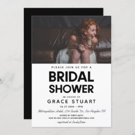 ミニマモダンリストのブライダルシャワー写真の招待 招待状