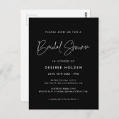 ミニマモダンリストのブライダルシャワー招待 ポストカード (正面/裏面)