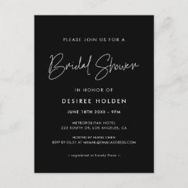 ミニマモダンリストのブライダルシャワー招待 ポストカード