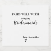ミニマモダンリストのブライドメイド提案 スパークリングワインラベル (シングルラベル)