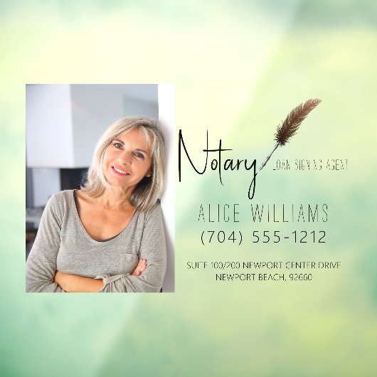 ミニマモダンリストのブラウンと白の公証人写真 ウィンドウサイン (シート3)