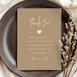 ミニマモダンリストのブラウンジェンダーの発表 サンキューカード