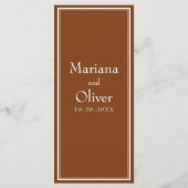 ミニマモダンリストのブラウン結婚のメニュー メニュー (裏面)