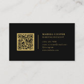 ミニマモダンリストのブラックと金ゴールドプロフェッショナル 名刺 (裏面)