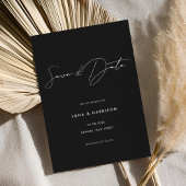 ミニマモダンリストのブラックウェディング日付を保存 セーブザデート