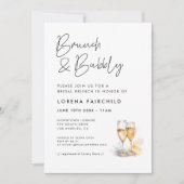 ミニマモダンリストのブランチと泡立ち 招待状 (正面)