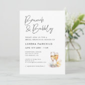 ミニマモダンリストのブランチと泡立ち 招待状 (スタンド正面)