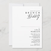 ミニマモダンリストのブランチと泡立つシャワー 招待状 (正面)