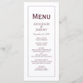 ミニマモダンリストのブルゴーニュ結婚ホワイト メニュー (正面)