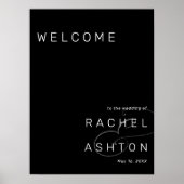 ミニマモダンリストのブ結婚ラックの歓迎サイン ポスター (正面)