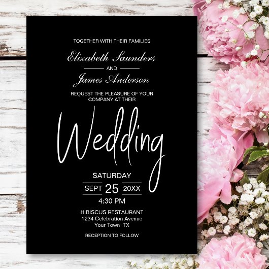 ミニマモダンリストのブ結婚ラック 招待状