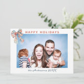 ミニマモダンリストのプレイドボーフォトクリスマス シーズンカード (スタンド正面)