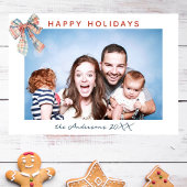 ミニマモダンリストのプレイドボーフォトクリスマス シーズンカード