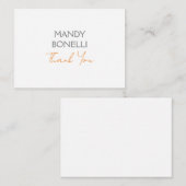 ミニマモダンリストのプレインパーソナライズされたありがとう ノートカード (正面/裏面)