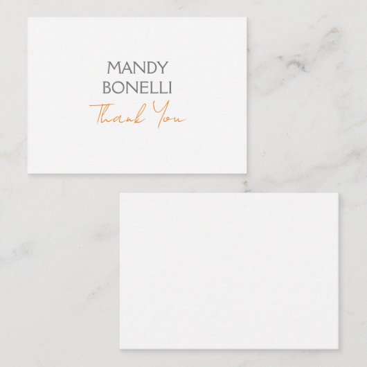 ミニマモダンリストのプレインパーソナライズされたありがとう ノートカード (正面/裏面)