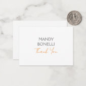 ミニマモダンリストのプレインパーソナライズされたありがとう ノートカード (正面/裏面インサイチュ)