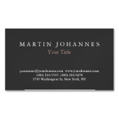 ミニマモダンリストのプレーンエレガントグレー マグネット名刺 (正面)