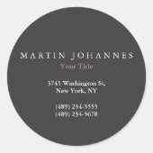 ミニマモダンリストのプレーンエレガントグレー ラウンドシール (正面)