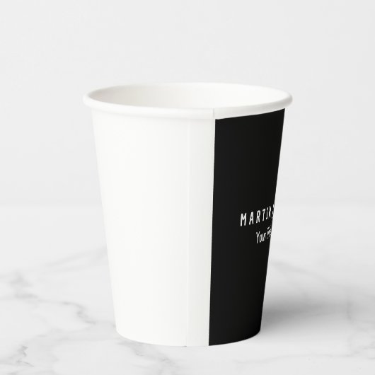 ミニマモダンリストのプレーンエレガントブラックとホワイト 紙コップ (右)