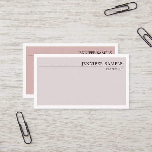 ミニマモダンリストのプレーンエレガントヴィンテージ色 名刺 (正面/裏面インサイチュ)