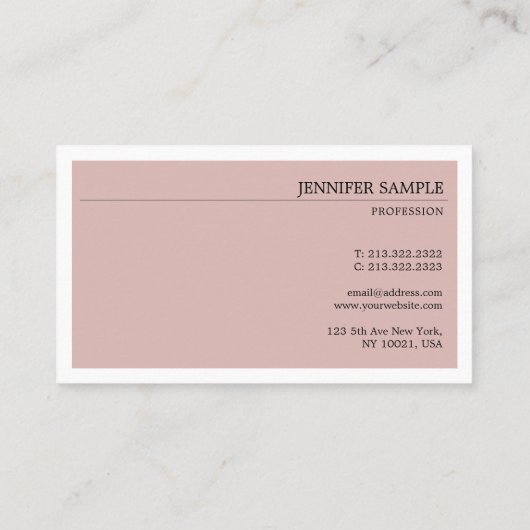 ミニマモダンリストのプレーンエレガントヴィンテージ色 名刺 (裏面)