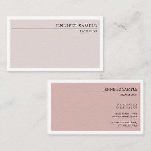 ミニマモダンリストのプレーンエレガントヴィンテージ色 名刺 (正面/裏面)