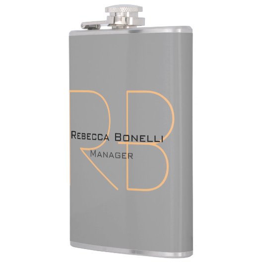 ミニマモダンリストのプレーンシンプルモノグラム管理者 フラスク (左)