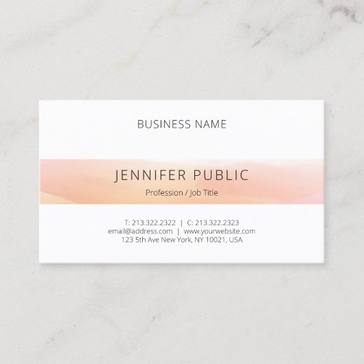 ミニマモダンリストのプロフェッショナルエレガントテンプレート 名刺 (正面)