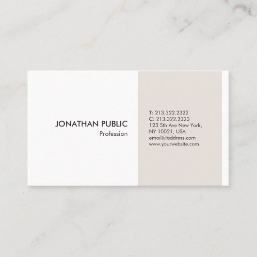 ミニマモダンリストのプロフェッショナルエレガントテンプレート 名刺 (正面)