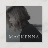 ミニマモダンリストのプロフェッショナルエレガント写真 スクエア名刺 (正面)