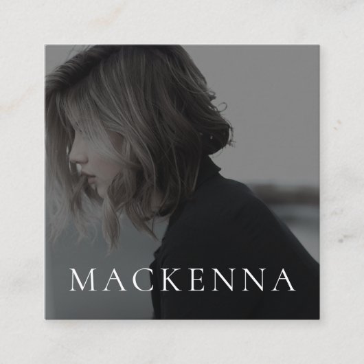 ミニマモダンリストのプロフェッショナルエレガント写真 スクエア名刺 (正面)
