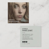 ミニマモダンリストのプロフェッショナルスタイリッシュ写真 スクエア名刺 (正面/裏面)