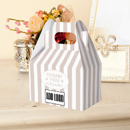 ミニマモダンリストのベージュストライプズのビジネスロゴ フェイバーボックス