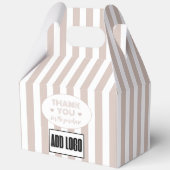 ミニマモダンリストのベージュストライプズのビジネスロゴ フェイバーボックス (裏面)