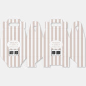 ミニマモダンリストのベージュストライプズのビジネスロゴ フェイバーボックス (見開き)