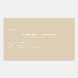 ミニマモダンリストのベージュ包装キャンドル化粧品 長方形シール