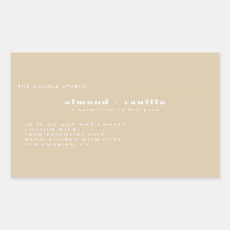 ミニマモダンリストのベージュ包装キャンドル化粧品 長方形シール