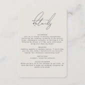 ミニマモダンリストのベージュ書結婚道の詳細 エンクロージャーカード (正面)