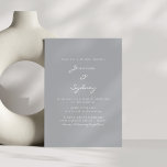 ミニマモダンリストのペーター結婚グレー 招待状<br><div class="desc">ミニマルモダンリストペーター灰色スクリプト結婚式招待状</div>