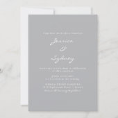 ミニマモダンリストのペーター結婚グレー 招待状 (正面)