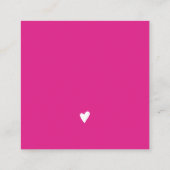 ミニマモダンリストのホットピンクのオ感謝していンク注文 スクエア名刺 (裏面)