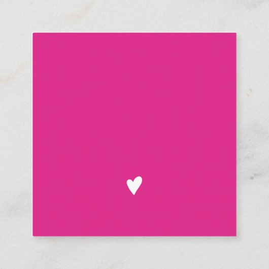 ミニマモダンリストのホットピンクのオ感謝していンク注文 スクエア名刺 (裏面)